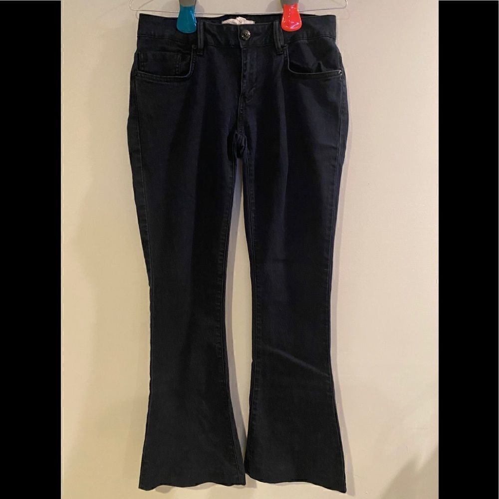 BCBGENERATION DARK BLUE SAWYER BELL/FLARE JEANS